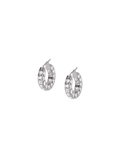 Amina Muaddi Jahuni" Earrings - Silver