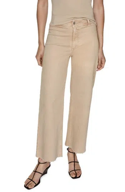 Mango Catherin Culotte High Rise Jeans Sand