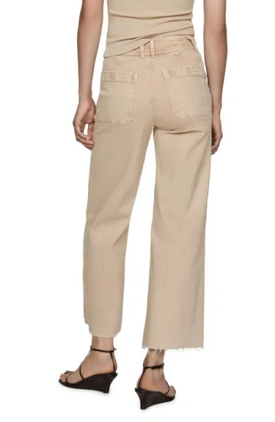 Mango Catherin Culotte High Rise Jeans Sand