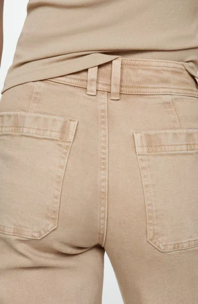 Mango Catherin Culotte High Rise Jeans Sand