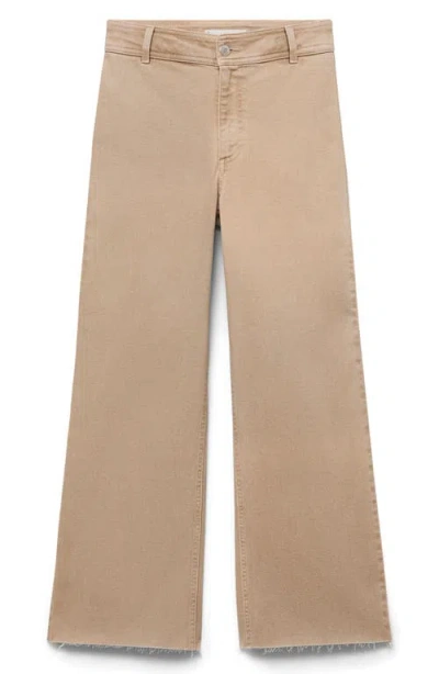 Mango Catherin Culotte High Rise Jeans Sand