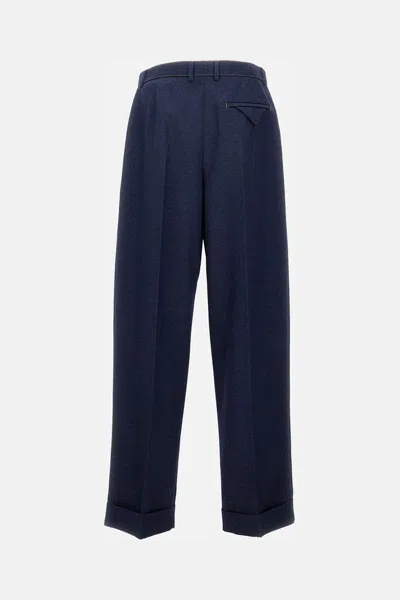 Bottega Veneta Tailored Long Trousers With Side Pockets And Zip Fastening In Blue