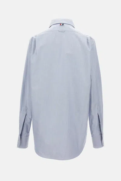 Thom Browne Cotton Embroidered Scenic Goose Shirt In Blue