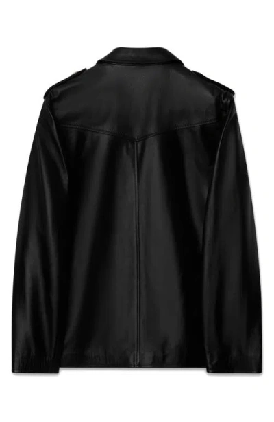 Blk Dnm Boxy Leather Jacket