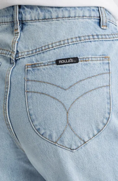 Rolla's 90s Relaxed Faded Blue High Waist Nonstretch Straight Leg Jeans