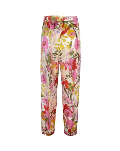 's Max Mara Printed Silk Pajama Pants With Elastic Waistband