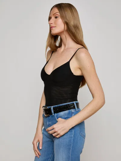L Agence Elowen Underwire Bodysuit Black