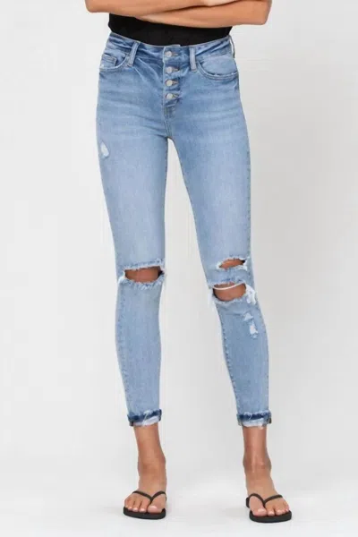 Vervet By Flying Monkey Jill High Rise Stretchy Skinny Jeans In Medium Wash