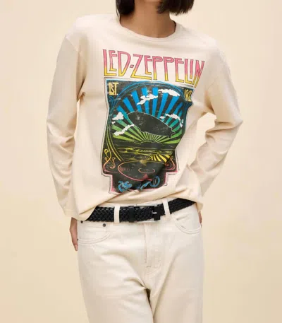 Daydreamer Led Zeppelin Reflection Crew Long Sleeve Tee In Sand