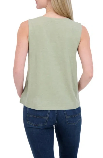 Lucky Brand Embroidered V-neck Cotton Tank