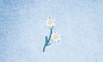 Flying Angel Floral Embroidered Crossover Denim Skort