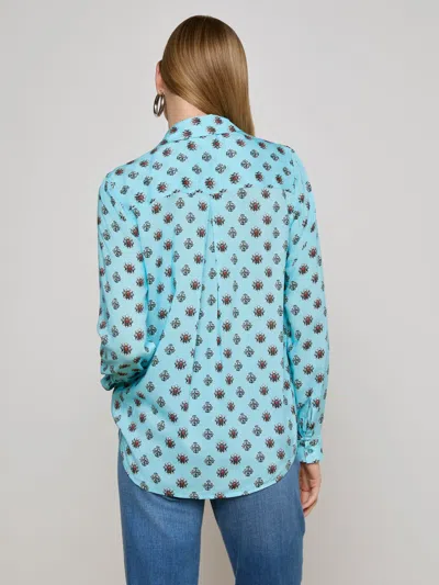 L Agence Holly Blouse In Blue