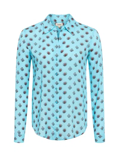 L Agence Holly Blouse In Blue