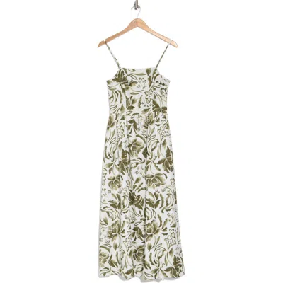 Halogen ® Floral Foldover Neck Midi Sundress
