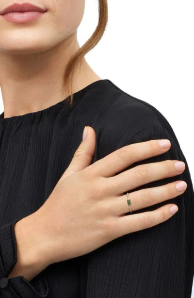 Frankie & Zoe 14k Yellow Gold Emerald & Diamond Stackable Ring