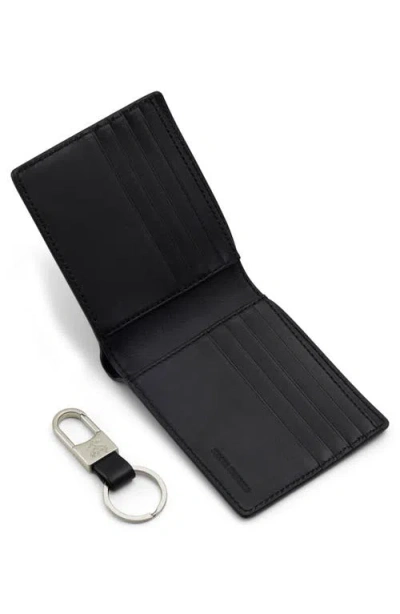 Brooks Brothers Leather Wallet & Keyring Gift Set