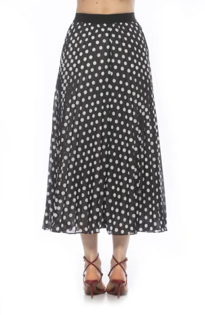 Alexia Admor Kesia Midi Chiffon Pleated Skirt In Black