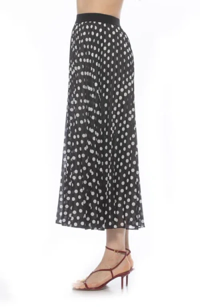 Alexia Admor Kesia Midi Chiffon Pleated Skirt In Black