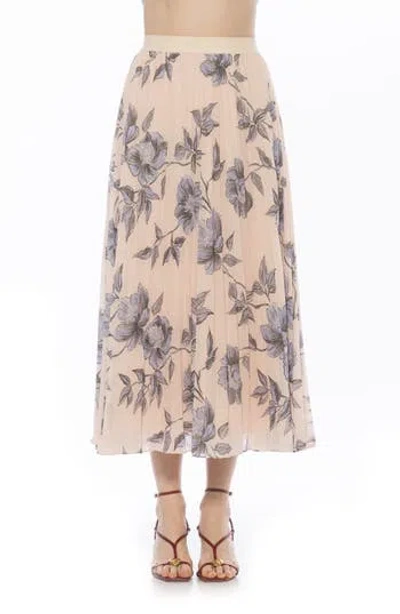 Alexia Admor Kesia Midi Chiffon Pleated Skirt In Pink