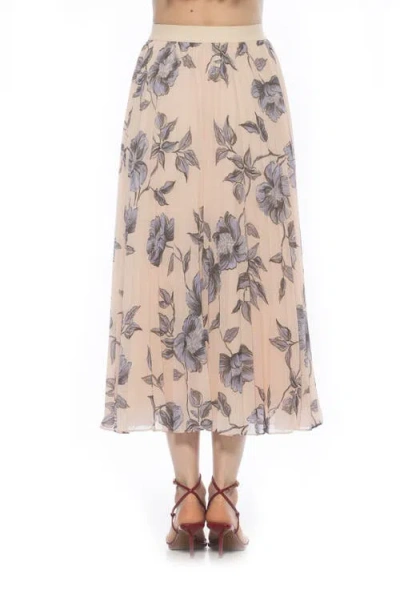 Alexia Admor Kesia Midi Chiffon Pleated Skirt In Pink