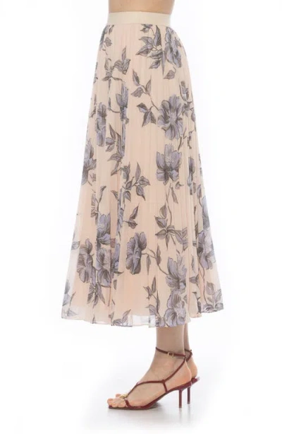 Alexia Admor Kesia Midi Chiffon Pleated Skirt In Pink