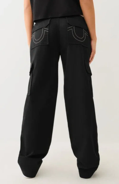 True Religion Logo Cargo Pants In Black