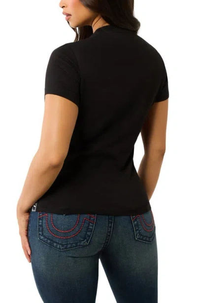 True Religion Taping Short Sleeve Cotton T-shirt In Black
