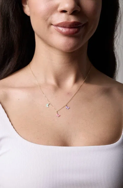Bony Levy 14k Gold Enamel Butterfly Charm Necklace