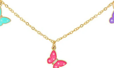 Bony Levy 14k Gold Enamel Butterfly Charm Necklace