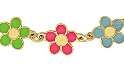 Bony Levy 14k Gold Enamel Flower Charm Bracelet