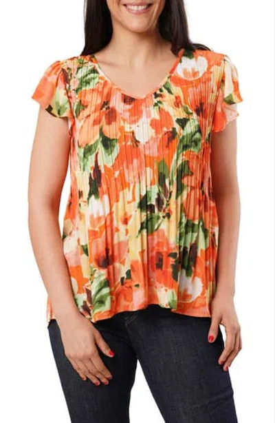 Sunny Leigh Pleated Flutter Sleeve Top