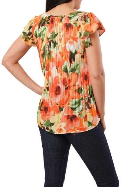 Sunny Leigh Pleated Flutter Sleeve Top