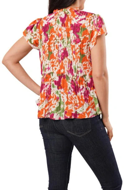 SUNNY LEIGH SUNNY LEIGH PLEATED TIE NECK SHORT SLEEVE TOP 