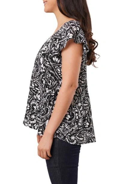 Sunny Leigh Pleated Flutter Sleeve Top