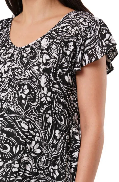 Sunny Leigh Pleated Flutter Sleeve Top