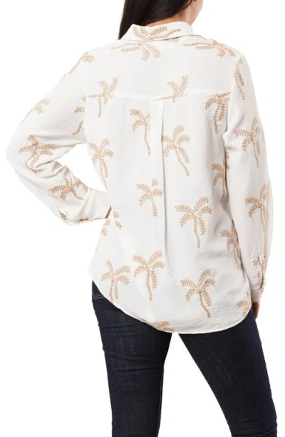Sunny Leigh Palm Tree Embroidered Button-up Shirt