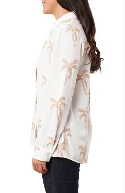 Sunny Leigh Palm Tree Embroidered Button-up Shirt