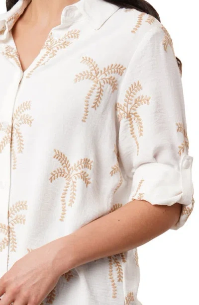 Sunny Leigh Palm Tree Embroidered Button-up Shirt