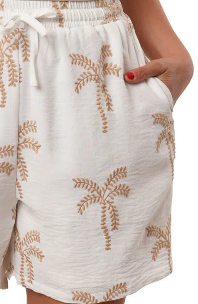 Sunny Leigh Palm Tree Embroidered Shorts