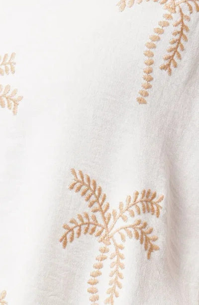 Sunny Leigh Palm Tree Embroidered Button-up Shirt