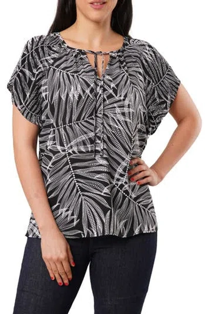 Sunny Leigh Tie Front Short Sleeve Top