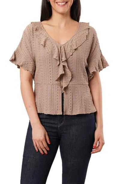 SUNNY LEIGH SUNNY LEIGH EYELET RUFFLE TOP 