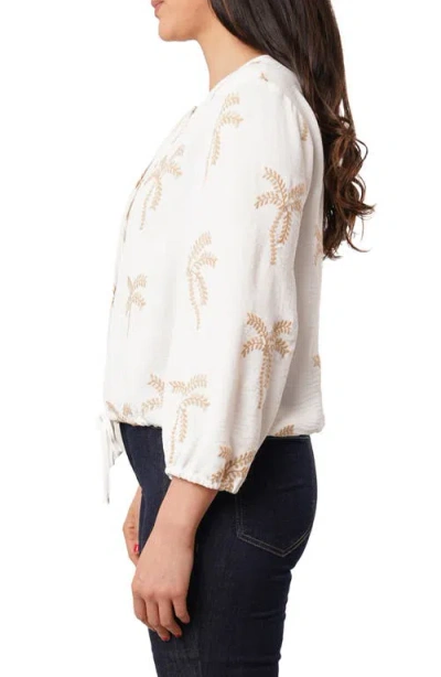 SUNNY LEIGH SUNNY LEIGH PALM TREE EMBROIDERED TOP 