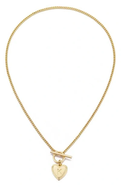 Adornia Initial Heart Toggle Necklace