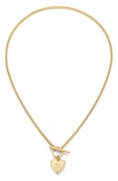 Adornia Initial Heart Toggle Necklace
