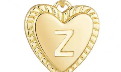 Adornia 14k Plated Diamond Heart Initial Toggle Necklace