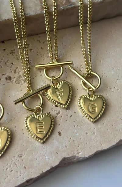 Adornia Initial Heart Toggle Necklace