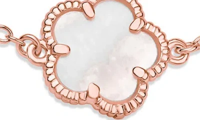 Kenneth Jay Lane Pavé Cubic Zirconia & Mother-of-pearl Clover Station Bracelet