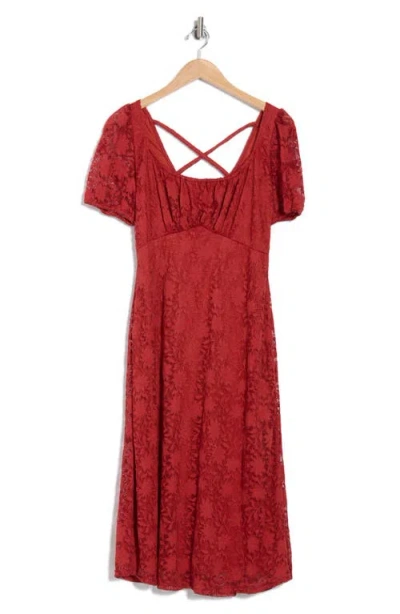 Julia Jordan Puff Sleeve Lace Dress