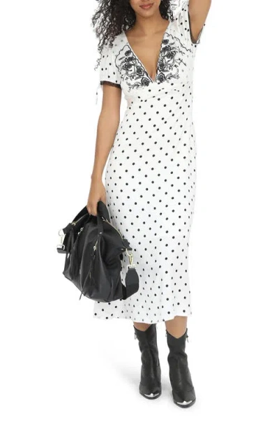 Belle & Bloom You And I Polka Dot Midi Dress